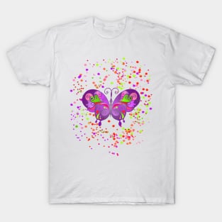 Colorful Butterfly Design - A Playful and Artistic Look T-Shirt